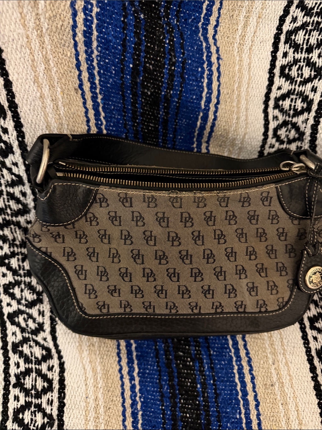 Dooney & Bourke Brown And Black Logo Crossbody Shoulder Bag